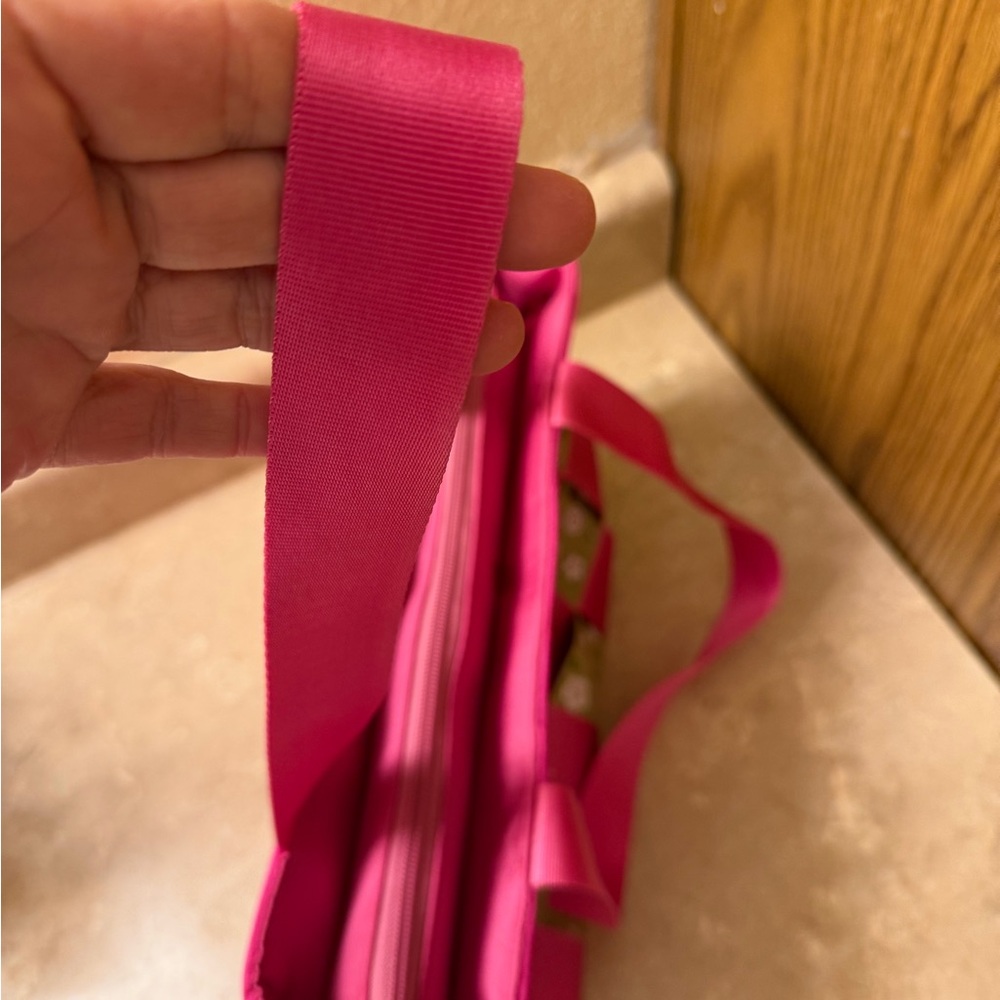 Pink and Green Seatbelt Checkered Women's Bag - Picture 7 of 11